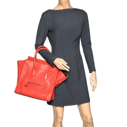 Pre Owned حقيبة يد سيلين ميني لاغيدج جلد برتقالي