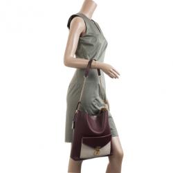 Pre Owned Celine Burgundy Leather Envelope Shoulder Bag