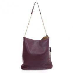 Pre Owned Celine Burgundy Leather Envelope Shoulder Bag