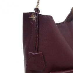 Pre Owned Celine Burgundy Leather Envelope Shoulder Bag