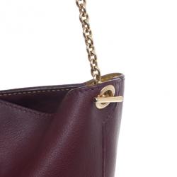 Pre Owned Celine Burgundy Leather Envelope Shoulder Bag