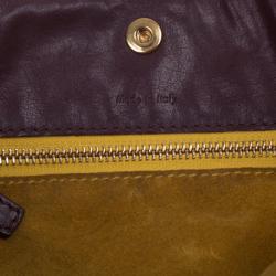 Pre Owned Celine Burgundy Leather Envelope Shoulder Bag