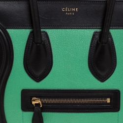 Pre Owned Celine Tri Color Leather Micro Luggage Tote