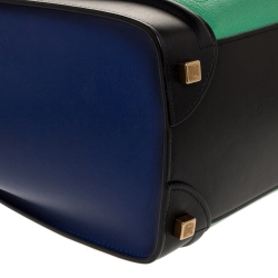Pre Owned Celine Tri Color Leather Micro Luggage Tote