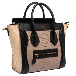مملوكة مسبقًا Celine Tri Color Python and Leather Nano Luggage Tote