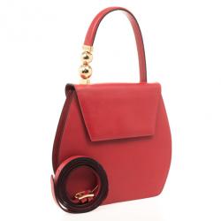 Pre Owned Celine Red Leather Top Handle