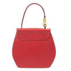Pre Owned Celine Red Leather Top Handle