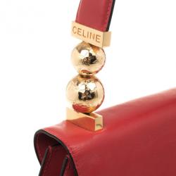 Pre Owned Celine Red Leather Top Handle
