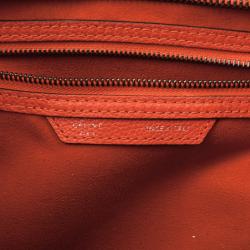 Pre Owned Celine Lipstick Red Buffalo Leather Mini Luggage Tote