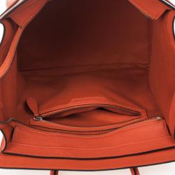 Pre Owned Celine Lipstick Red Buffalo Leather Mini Luggage Tote