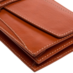 Pre Owned Celine Orange Leather Flap Shoulder Bag