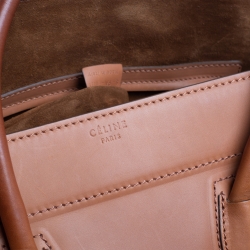 Pre Owned Celine Tan Leather Medium Phantom Luggage Tote