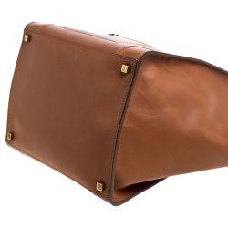 Pre Owned Celine Tan Leather Medium Phantom Luggage Tote
