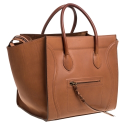 Pre Owned Celine Tan Leather Medium Phantom Luggage Tote