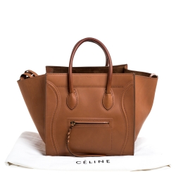 Pre Owned Celine Tan Leather Medium Phantom Luggage Tote