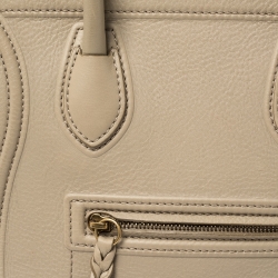 Pre Owned Celine Beige Leather Medium Phantom Luggage Tote