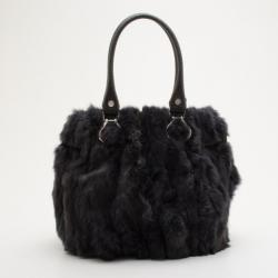 Pre Owned Celine Gray Fur Large Tote