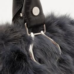 Pre Owned Celine Gray Fur Large Tote