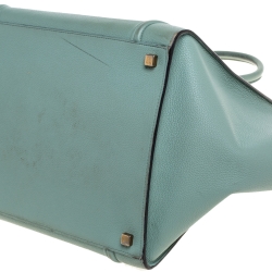 Pre Owned Celine Mint Green Leather Medium Phantom Luggage Tote