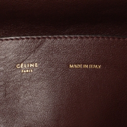 Pre Owned Celine Grey/Maroon Python and Suede Medium Trapeze Bag
