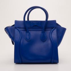 Pre Owned Celine Electric Blue Mini Luggage Tote