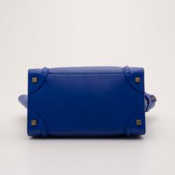 Pre Owned Celine Electric Blue Mini Luggage Tote