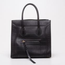 Pre Owned Celine Black Croc Embossed Phantom