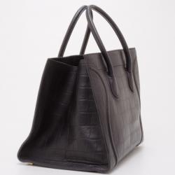 Pre Owned Celine Black Croc Embossed Phantom