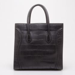 Pre Owned Celine Black Croc Embossed Phantom