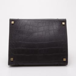 Pre Owned Celine Black Croc Embossed Phantom
