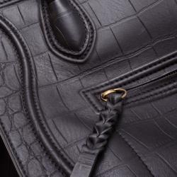 Pre Owned Celine Black Croc Embossed Phantom