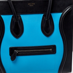 Pre Owned Celine Tri Color Leather Mini Luggage Tote