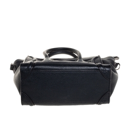 Pre Owned Celine Black Leather Nano Luggage Tote