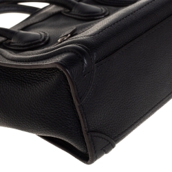 Pre Owned Celine Black Leather Nano Luggage Tote