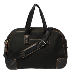 Celine Black Macadam Nylon and Leather Travel Bag