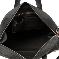 Celine Black Macadam Nylon and Leather Travel Bag