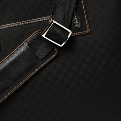 Celine Black Macadam Nylon and Leather Travel Bag