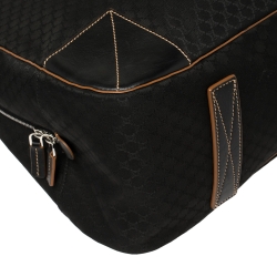 Celine Black Macadam Nylon and Leather Travel Bag
