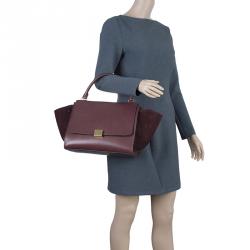 Pre Owned Celine Brown Leather Medium Trapeze Bag