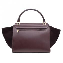 Pre Owned Celine Brown Leather Medium Trapeze Bag