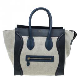 مملوكة مسبقًا Celine Tri Color Canvas/Leather Mini Luggage Tote Bag