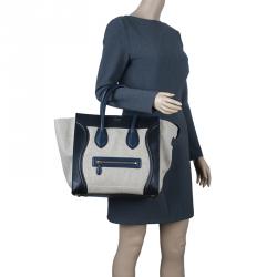 مملوكة مسبقًا Celine Tri Color Canvas/Leather Mini Luggage Tote Bag