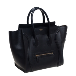 Pre Owned حقيبة يد سيلين ميني لاغيدج جلد سوداء