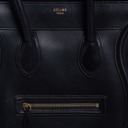 Pre Owned حقيبة يد سيلين ميني لاغيدج جلد سوداء