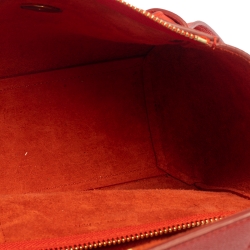 Pre Owned Celine Red Leather Nano Belt Top Handle Bag