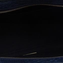 Pre Owned Celine Navy Blue Python Suede Medium Trapeze Bag