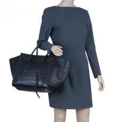 Pre Owned Celine Black Croc Embossed Phantom Bag