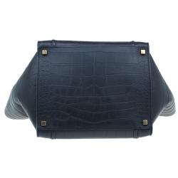 Pre Owned Celine Black Croc Embossed Phantom Bag