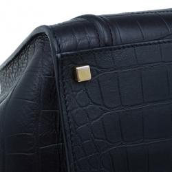 Pre Owned Celine Black Croc Embossed Phantom Bag