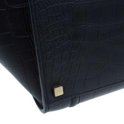 Pre Owned Celine Black Croc Embossed Phantom Bag